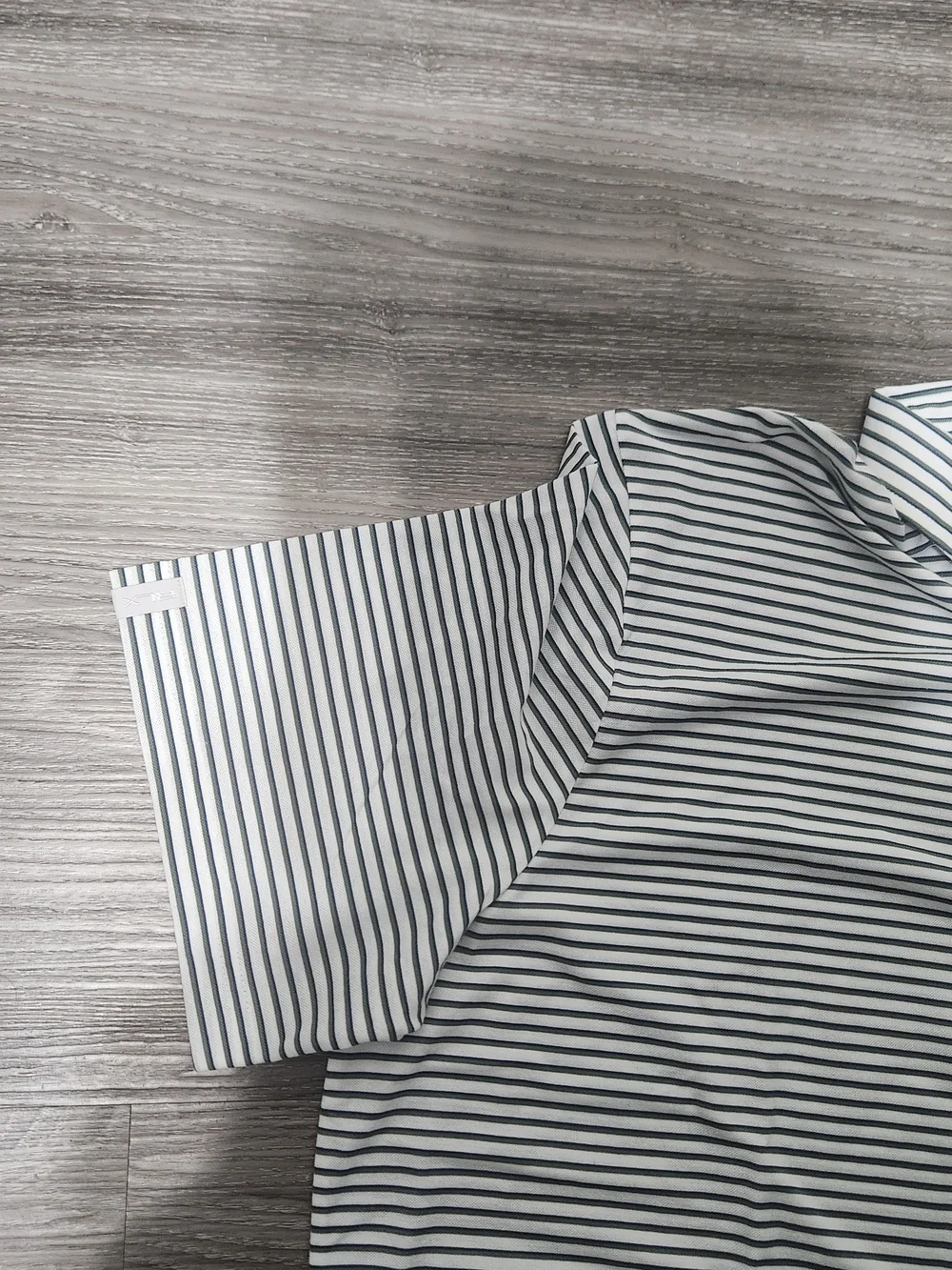 Ralph Lauren White and Navy Thin-Stripe Polo Shirt
